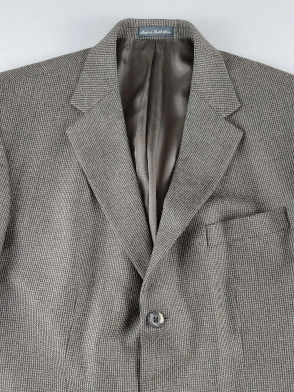 Oscar De La Renta Single Breasted Blazer Men's 43L Black Tan Wool Cashmere Blend